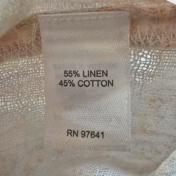 J. Jill Purejill XL Orange Linen Cotton Blend Tapestry Light Short Sleeve Tunic - Picture 5 of 5